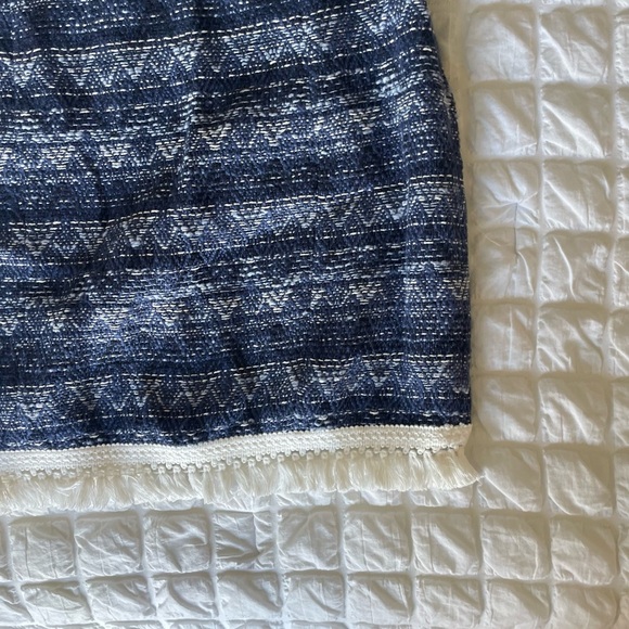 Michael Kors Tweed Blue and White Mini Pencil Skirt - Picture 2 of 9